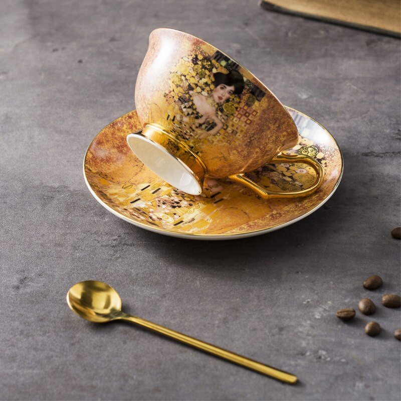 Senovinis prabangus puodelio ir lėkštės rinkinys Kavos kaulas Keraminis puodelis Porcelianiniai arbatos indai dovanų vestuvėms dekoruoti gėrimai