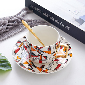 Fashion Bone China Σετ φλιτζάνι για καφέ καφέ Πιατάκι Απογευματινά σκεύη για τσάι Κεραμική κούπα Creative Coffeeware