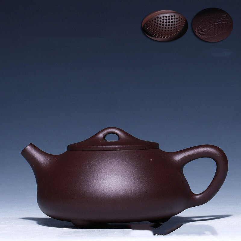 Ceainic autentic chinezesc pentru ceremonie ceainic Zisha Stone Scoop Pot Yixing Purply Argila ceainic Handmade Cadouri personalizate 250 ml