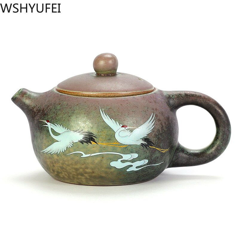 Vintage krosnies keitimo keramika Arbatinukas Kiniškas arbatos rinkinys porcelianinis arbatinukas Oolong arbata Rankų darbo virdulys Jingdezhen pritaikymas