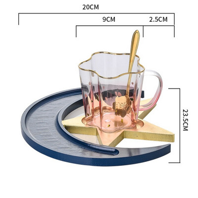 350 ml kavos puodelis popietės arbatos puodelis ir lėkštė, aukštai temperatūrai atsparus stiklinis puodelis su šaukštu poros puodelių desertinių lėkščių rinkinys