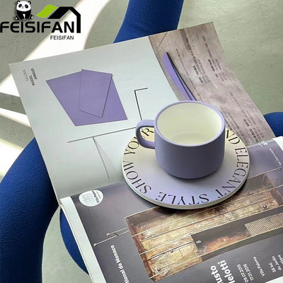 Tik Tok ugyanaz a bögre Exquisite Retro klein kék kerámia kávéscsésze alátéttel Tea csésze szett Nappali dekorációs kiegészítők