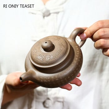 260ml Yixing Famous Purple Clay Teapots Χειροποίητη σκαλιστή αντίκα τσαγιέρα Raw Ore Beauty Kettle Κινέζικο σετ τσαγιού Zisha Προσαρμοσμένα δώρα