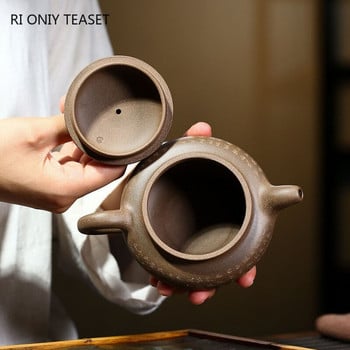 260ml Yixing Famous Purple Clay Teapots Χειροποίητη σκαλιστή αντίκα τσαγιέρα Raw Ore Beauty Kettle Κινέζικο σετ τσαγιού Zisha Προσαρμοσμένα δώρα