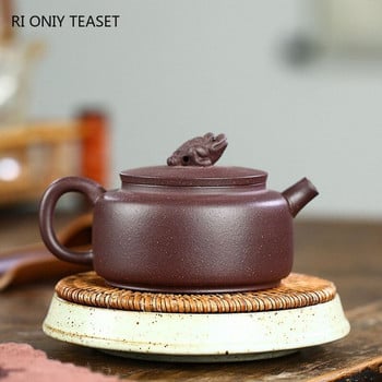 200ml Yixing Handmade Purple Clay Teapot Master Hand Carved Tea Pot Raw Ore Purple Mud Beauty Kettle Κινέζικο σετ τσαγιού Zisha Δώρα