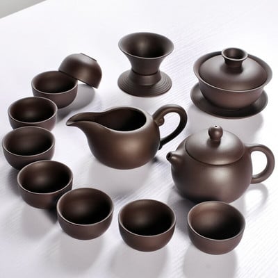 Karstā izpārdošana Keramikas purpursarkanā māla tējas komplekts Kung Fu Pot Infuser Xishi Gaiwan Tējkannas pasniegšanas krūze Tējtase Ķīniešu dzērienu trauki Augstas kvalitātes