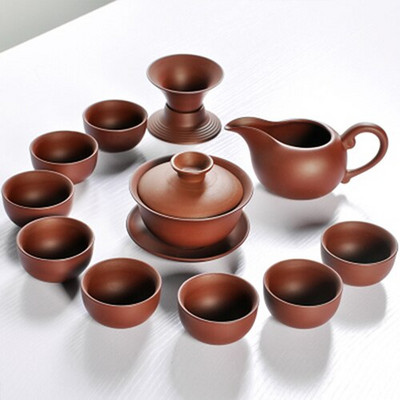 Forró kiárusítás kerámia lila agyag teáskészlet Kung Fu Pot Infuser Xishi Gaiwan teáskanna tálaló csésze teáscsésze kínai ivóedény Kiváló minőségű