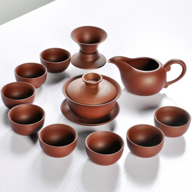 Forró kiárusítás kerámia lila agyag teáskészlet Kung Fu Pot Infuser Xishi Gaiwan teáskanna tálaló csésze teáscsésze kínai ivóedény Kiváló minőségű