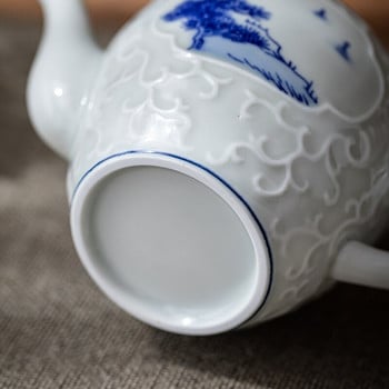 250ml Μπλε και λευκή πορσελάνη Landscape Teapot Ceramic Kung Fu Tea Maker Antique Underglaze Color Teapot Δώρο