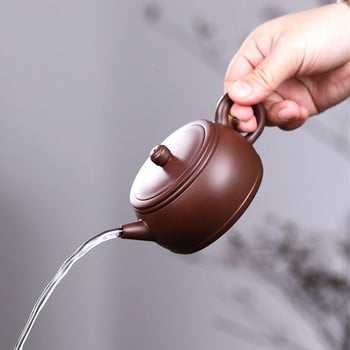 210ml Κινεζικό Yixing Raw Ore Zhu Mud Tea Pot Bot Hole Filtration Βραστήρας Χειροποίητο Purple Clay Teapots Zisha Teaware Supplies