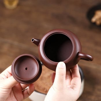 210ml Κινεζικό Yixing Raw Ore Zhu Mud Tea Pot Bot Hole Filtration Βραστήρας Χειροποίητο Purple Clay Teapots Zisha Teaware Supplies