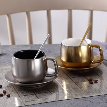 Concise Italy Tasse Espresso Coffee Cup Κεραμικό απογευματινό φλιτζάνι τσαγιού και πιατάκια με κουτάλι Σετ καφέ στο σπίτι του γραφείου Δωρεάν αποστολή