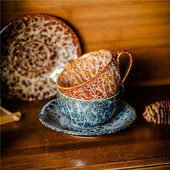 220 ml Fine Bone China kávéscsésze és csészealj Funny Fashion Design japán stílusú kávésbögre Cafe Espresso csésze kávéscsészék