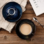 220 ml finom csontporcelán kávéscsésze és csészealj vicces divattervezés japán stílusú kávés bögre kávézó espresso csésze kávés bögrék csészék