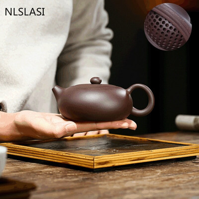1 vnt žaliavinės rūdos Oolong arbatos virdulys Kinijos Yixing arbatos puodas Purple Clay Xishi arbatinukas namų apyvokos arbatos indas autentiškas 210 ml