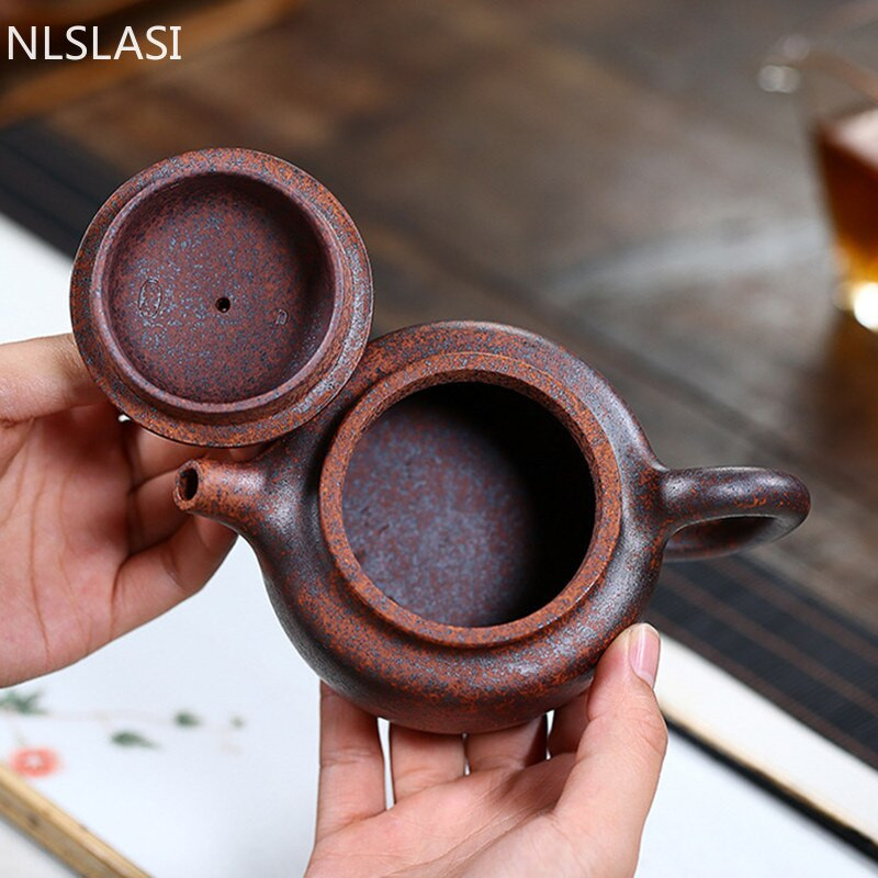 Kínai Yixing teáskanna hagyományos tűzifa kemence csere lila agyag teáskanna kézzel készített szűrő szépség vízforraló teaszertartás ajándékok 260 ml