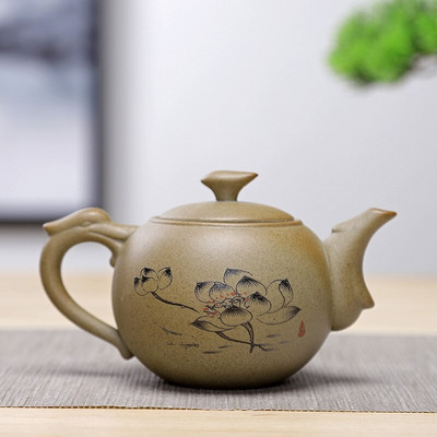 NLSLASI kiniško stiliaus akmens masės arbatinuko arbatos rinkinys Rankų darbo virdulys Keraminio molio arbatinuko rinkinys Kinų arbatos ceremonijos reikmenys arbatinukas