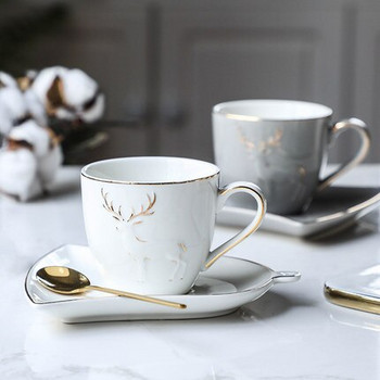 Μικρό πολυτελές κεραμικό φλιτζάνι καφέ και πιατάκι ευρωπαϊκού στυλ Οικιακό απλό σκανδιναβικό στιλ Αγγλικό απογευματινό φλιτζάνι τσάι