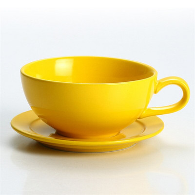 Europietiško stiliaus spalvingas kavos puodelis su lėkštučių rinkiniu Creative Underglaze Biuro popietės arbatos puodelis Porcelianinis kapučino latte puodelis