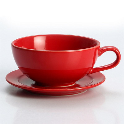 Europietiško stiliaus spalvingas kavos puodelis su lėkštučių rinkiniu Creative Underglaze Biuro popietės arbatos puodelis Porcelianinis kapučino latte puodelis