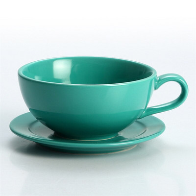 Europietiško stiliaus spalvingas kavos puodelis su lėkštučių rinkiniu Creative Underglaze Biuro popietės arbatos puodelis Porcelianinis kapučino latte puodelis