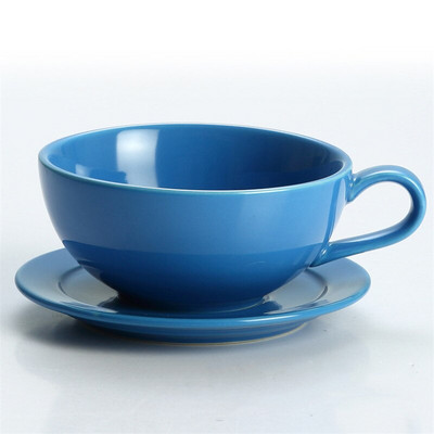 Europietiško stiliaus spalvingas kavos puodelis su lėkštučių rinkiniu Creative Underglaze Biuro popietės arbatos puodelis Porcelianinis kapučino latte puodelis