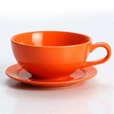 Europietiško stiliaus spalvingas kavos puodelis su lėkštučių rinkiniu Creative Underglaze Biuro popietės arbatos puodelis Porcelianinis kapučino latte puodelis