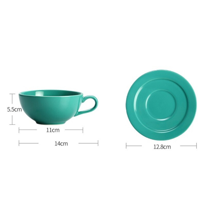 Europietiško stiliaus spalvingas kavos puodelis su lėkštučių rinkiniu Creative Underglaze Biuro popietės arbatos puodelis Porcelianinis kapučino latte puodelis