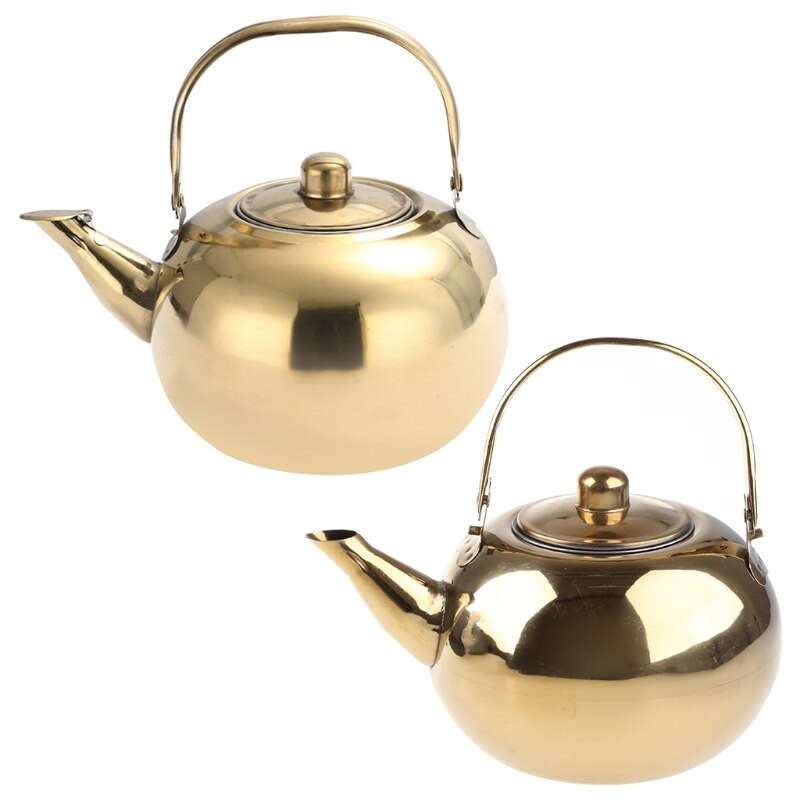 Rozsdamentes acél anyagú teáskanna Kávés tea vízforraló Laza levelű teáskanna infúzióval 1L/1.5L/2L/2.5L 4 választható kapacitás
