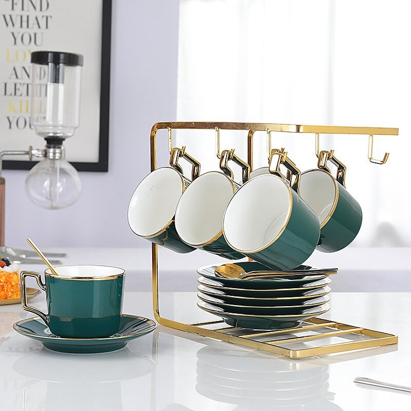 Set de căni și farfurioare creative din ceramică cu linguriță de cafea care amestecă ustensile de bucătărie ceașcă de cafea vesela cafenea bucătărie turcească