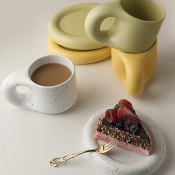 Ins Λευκό Μικρό Κεραμικό Σετ Καφέ Σκανδιναβικό Διακοσμητικό Πρωινό Drinking Milk Latte Πιατάκι Γάμου Επαναχρησιμοποιούμενο Κύπελλο