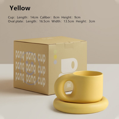 Set de căni de cafea, mic, alb, din ceramică, nordic, decorativ, mic dejun pentru băut latte, ceai cu lapte, farfurie, ceașcă reutilizabilă pentru nuntă