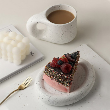 Ins Nordic White Small Ceramic Coffee Set Διακοσμητικό Πρωινό Drinking Milk Τσάι Πιατάκι Γάμου Επαναχρησιμοποιούμενο Κύπελλο
