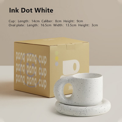 Set de căni de cafea din ceramică, alb nordic, mic dejun decorativ pentru băut latte, ceai cu lapte, farfurie, ceașcă reutilizabilă de nuntă