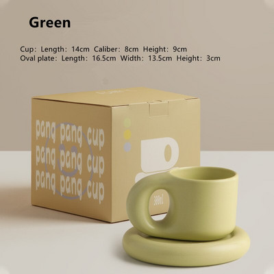 Set de căni de cafea din ceramică, alb nordic, mic dejun decorativ pentru băut latte, ceai cu lapte, farfurie, ceașcă reutilizabilă de nuntă