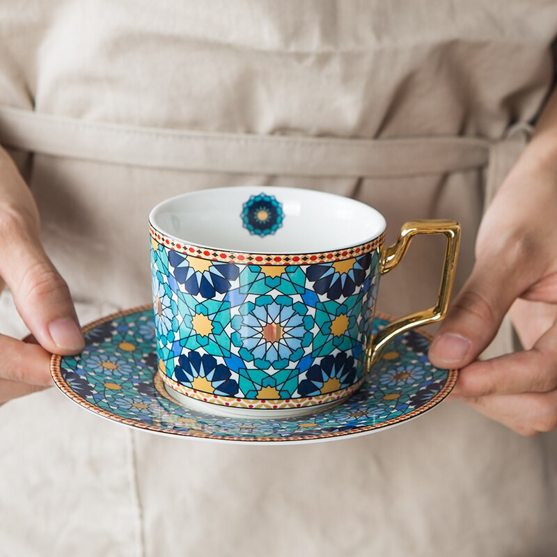 Ceașă de cafea din ceramică din mozaic, ceașcă de apă pentru uz casnic, mic dejun, fulgi de ovăz, ceașcă de lapte, set farfurii, accesorii pentru bucătărie pentru casă