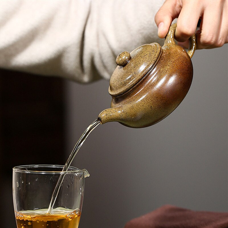 210 ml tradicinis Yixing purpurinio molio arbatinukas žaliavinės rūdos krosnies mainų antikvarinis arbatos puodas Zisha filtras grožio virdulys arbatos rinkiniai reikmenys