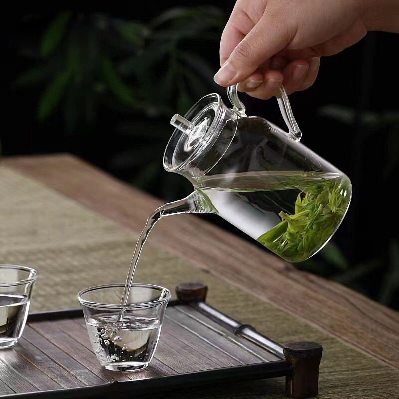 Kinijos retro stiliaus dainos imitacijos stiklo arbatinukas su rankena Kung Fu arbatos rinkinys Puer Kettle Bubble Arbatinukas Buitinis arbatos indas