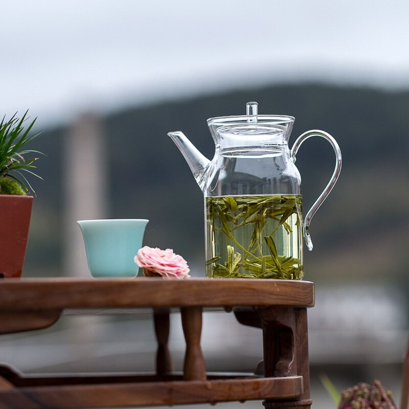 Kinijos retro stiliaus dainos imitacijos stiklo arbatinukas su rankena Kung Fu arbatos rinkinys Puer Kettle Bubble Arbatinukas Buitinis arbatos indas