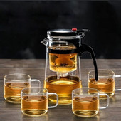 Teáskannák Hőálló üveg teáskanna Tea infuser Kínai Kung Fu teáskészlet Vízforraló Kávé üvegfőző Kényelmes irodai teáskészletek