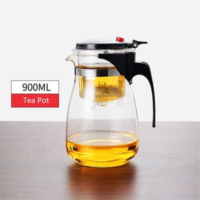 Teáskannák Hőálló üveg teáskanna Tea infuser Kínai Kung Fu teáskészlet Vízforraló Kávé üvegfőző Kényelmes irodai teáskészletek