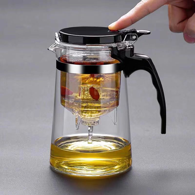 Teáskannák Hőálló üveg teáskanna Tea infuser Kínai Kung Fu teáskészlet Vízforraló Kávé üvegfőző Kényelmes irodai teáskészletek