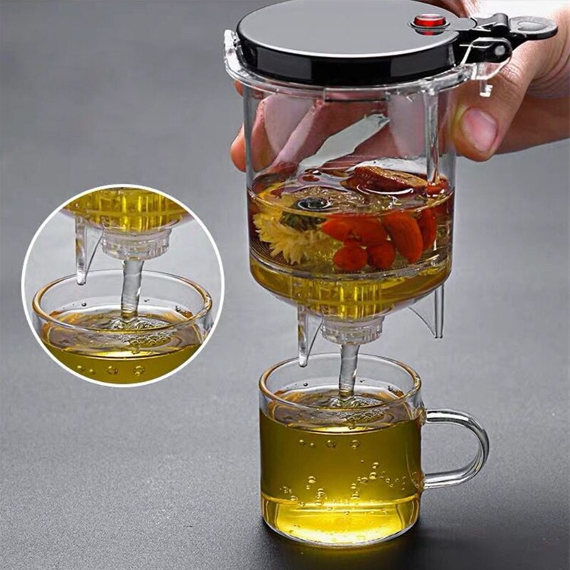 Teáskannák Hőálló üveg teáskanna Tea infuser Kínai Kung Fu teáskészlet Vízforraló Kávé üvegfőző Kényelmes irodai teáskészletek