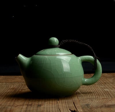 Longquan celadon, kis teáskanna, jégrepedéses máz, kerámia kungfu teaset, teáskanna, kb 140 ml Akciós ~