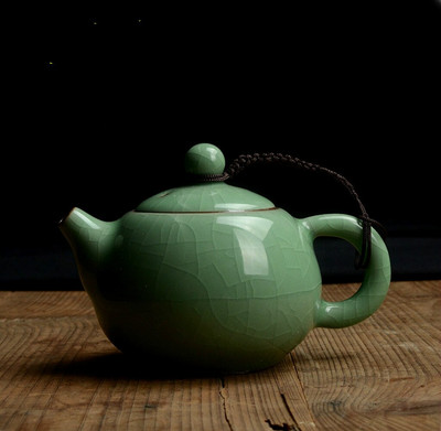 Longquan celadon, kis teáskanna, jégrepedéses máz, kerámia kungfu teaset, teáskanna, kb 140 ml Akciós ~
