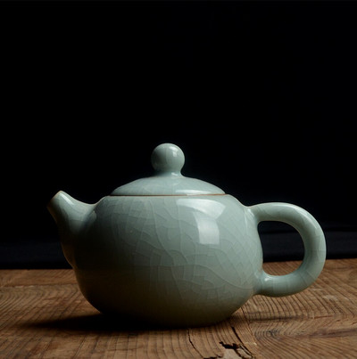 Longquan celadon, kis teáskanna, jégrepedéses máz, kerámia kungfu teaset, teáskanna, kb 140 ml Akciós ~