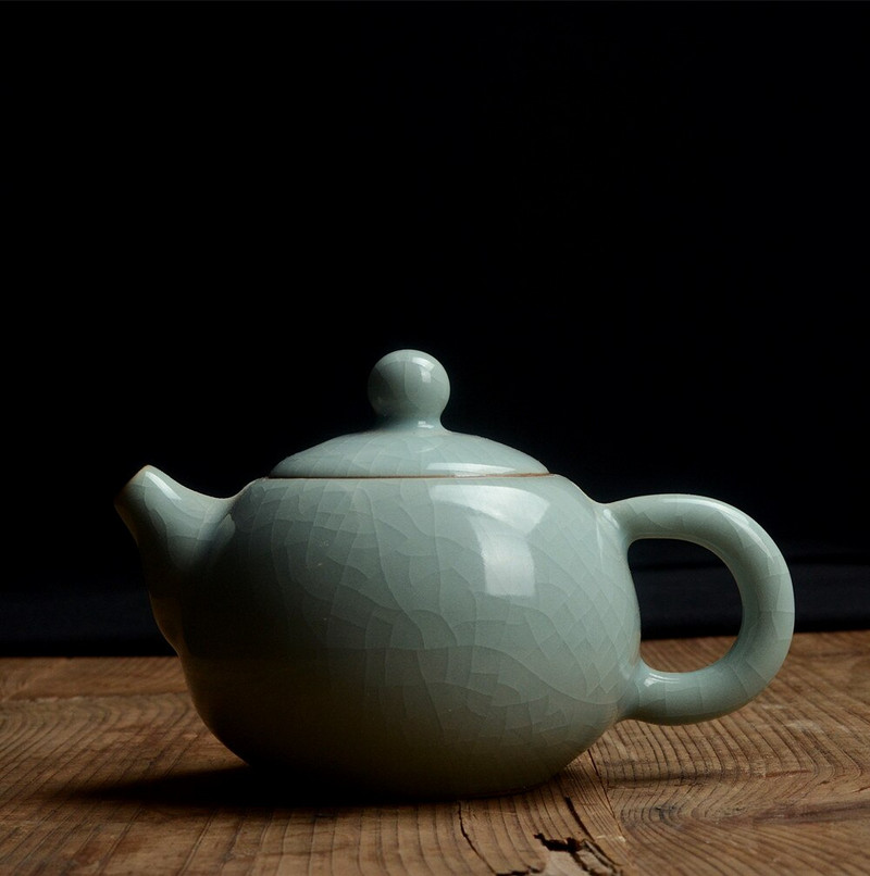 Longquan celadon, kis teáskanna, jégrepedéses máz, kerámia kungfu teaset, teáskanna, kb 140 ml Akciós ~