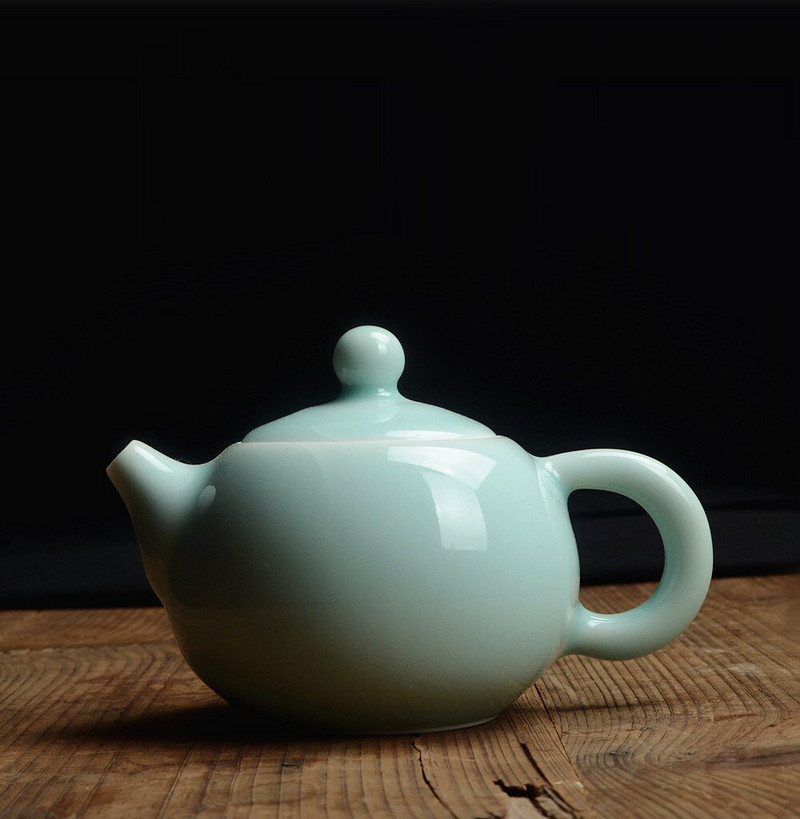 Longquan celadon, kis teáskanna, jégrepedéses máz, kerámia kungfu teaset, teáskanna, kb 140 ml Akciós ~