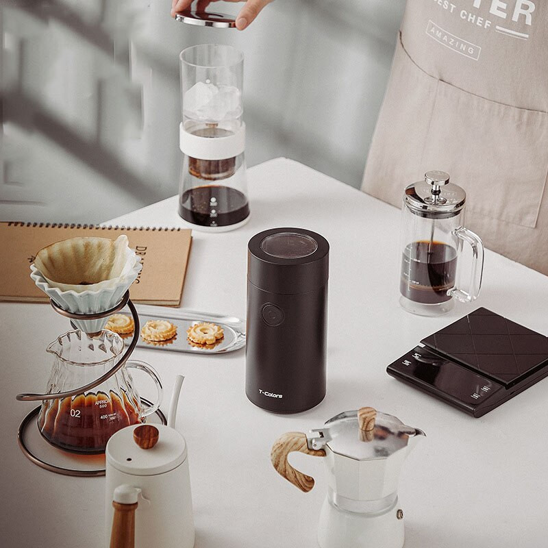 Elektrinė kavos pupelių malūnė Buitinė didelės talpos pupelių malūnėlis nešiojamasis daugiafunkcis espreso kavos aparatas, USB įkraunamas