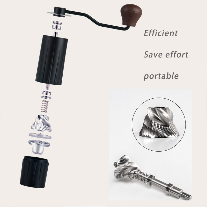 Надстройка Ръчна мелница за кафе на зърна Преносима висококачествена ръчна мелница Мелница от неръждаема стомана Кухненски инструменти